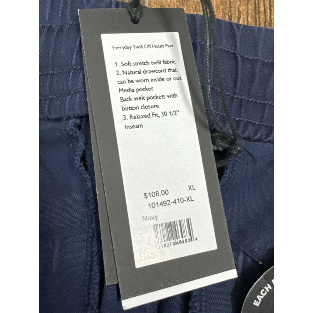 NWT RHONE NAVY BLUE EVERYDAY TWILL OFF HOURS DRAWSTRING ELASTIC WAIST PANTS‎ XL - Picture 11 of 16